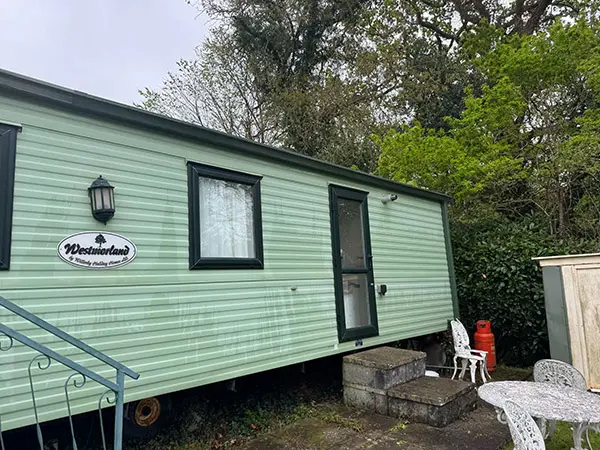 Photo of caravan prior to being cleaned by Rickard Cleaning Services, Tywyn.